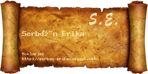 Serbán Erika névjegykártya